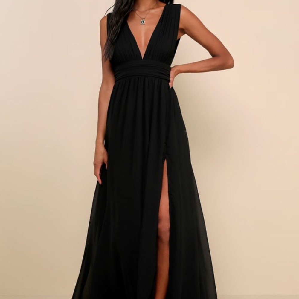 Lulus Heavenly Hues Black Maxi Dress - Size S